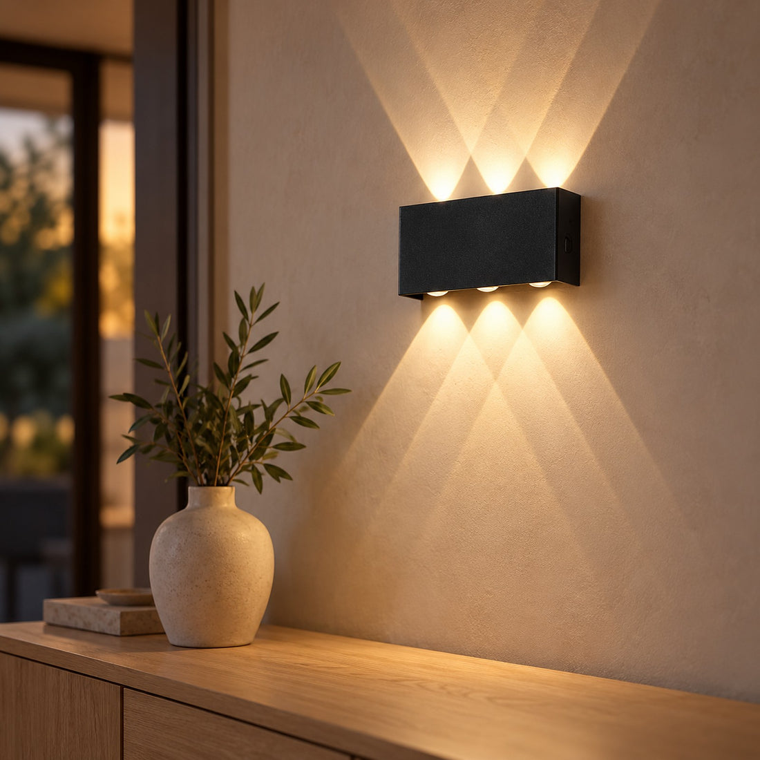 Up and Down Rechargeable Wall Light with Remote, 3 Light Colors
