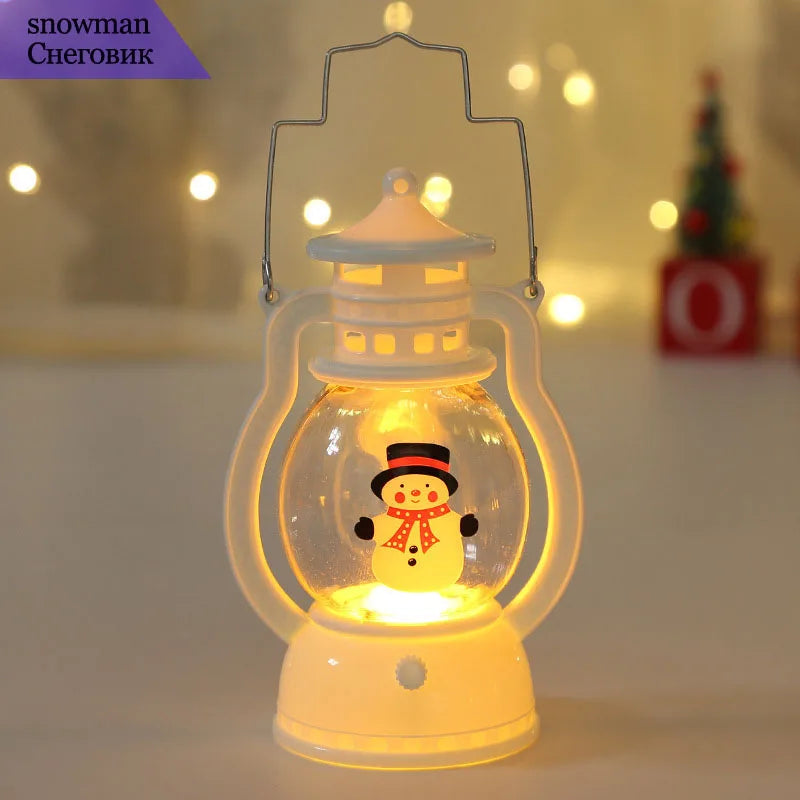 Battery Christmas Lantern Lights, Santa, Snowman and Tree