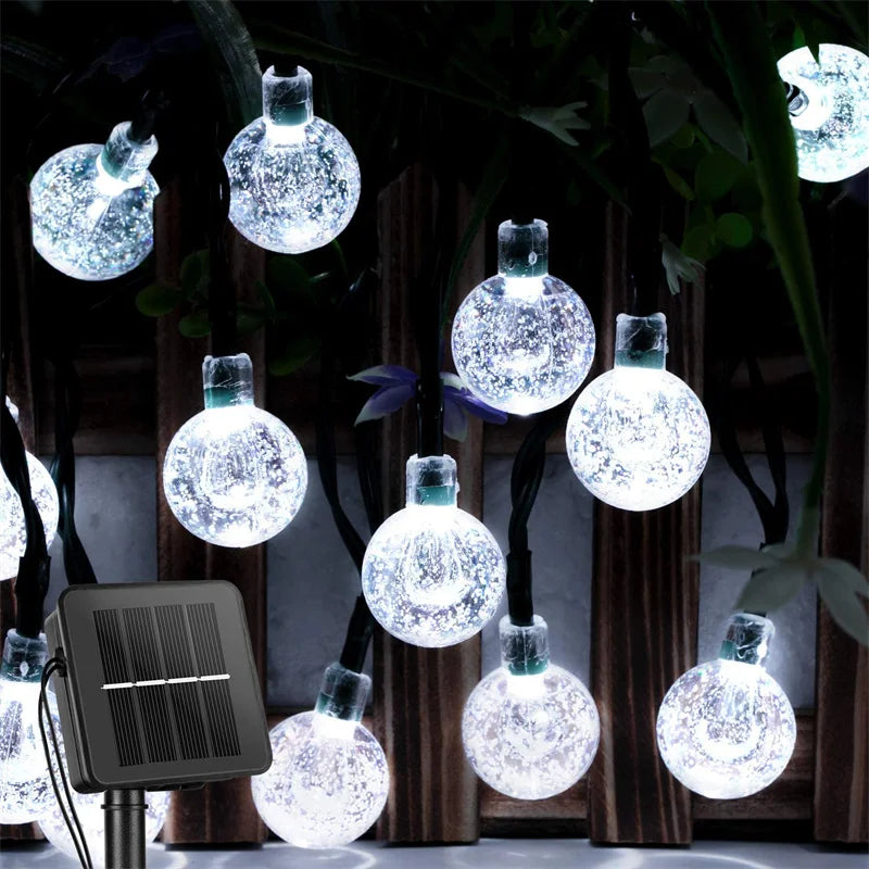 Solar Crystal Globe String Lights, 11 m, 60 LEDs, 8 Modes