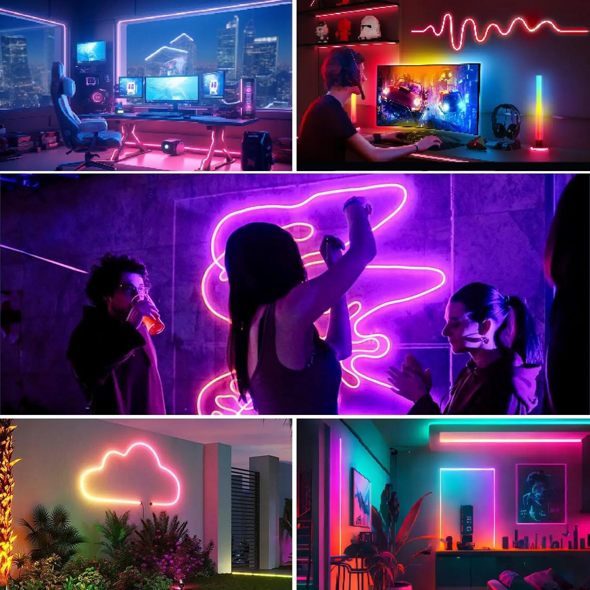 LED Neon Rope Light with App and Remote, Music Sync, IP65