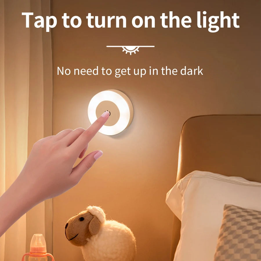 Round Rechargeable Wall Lamp, Touch Dimmable, Magnetic