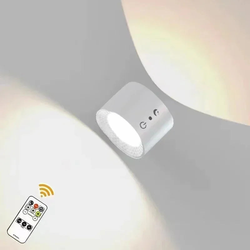 Double Head Rechargeable Wall Reading Light, Touch and Remote, 360° Rotating