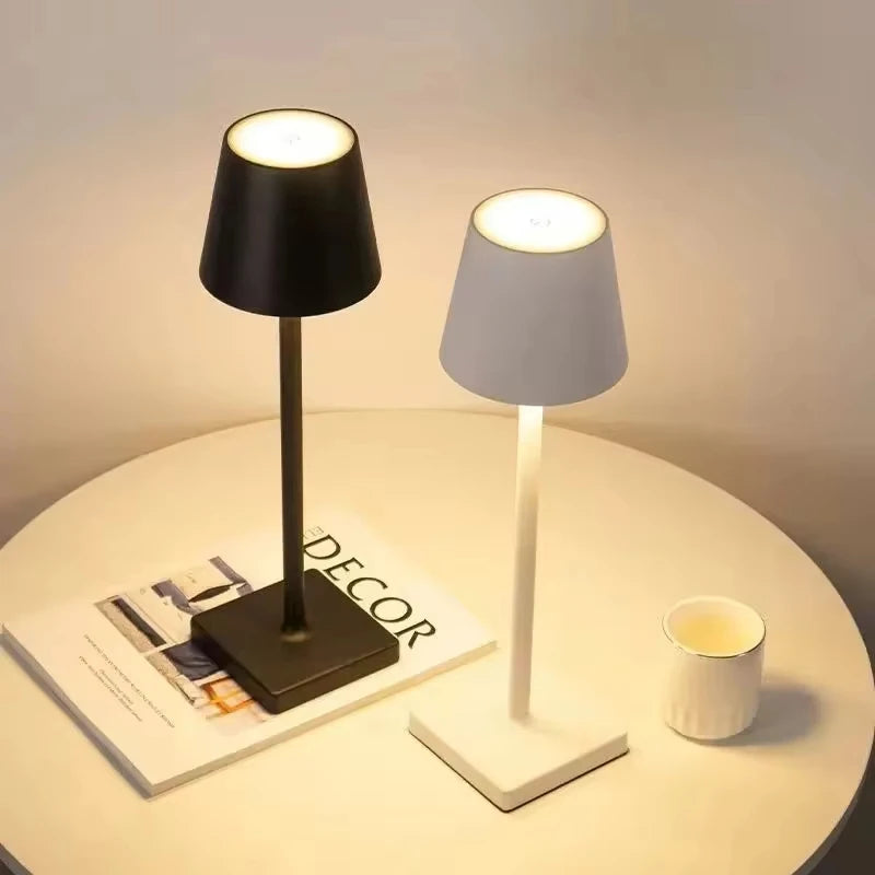 Cordless Dome Table Lamp, Rechargeable with Touch Dimmer
