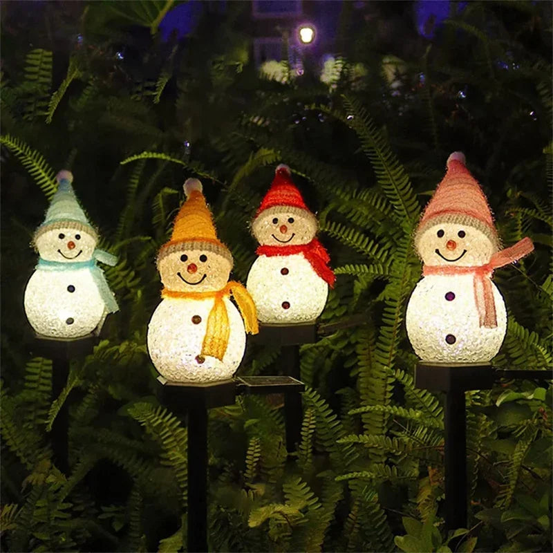 Solar Snowman Christmas Stake Light for Yard and Pathway