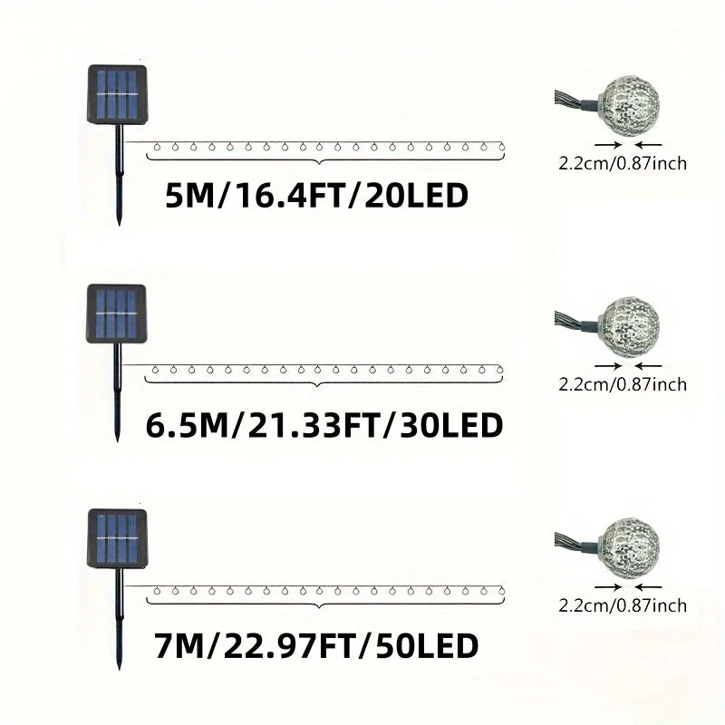 Solar Moroccan Ball String Lights, 8 Modes, IP65