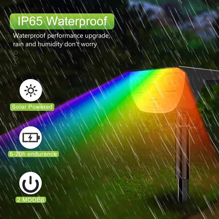 Solar Landscape Spotlight, 68 or 72 LEDs, IP65, 3 Modes