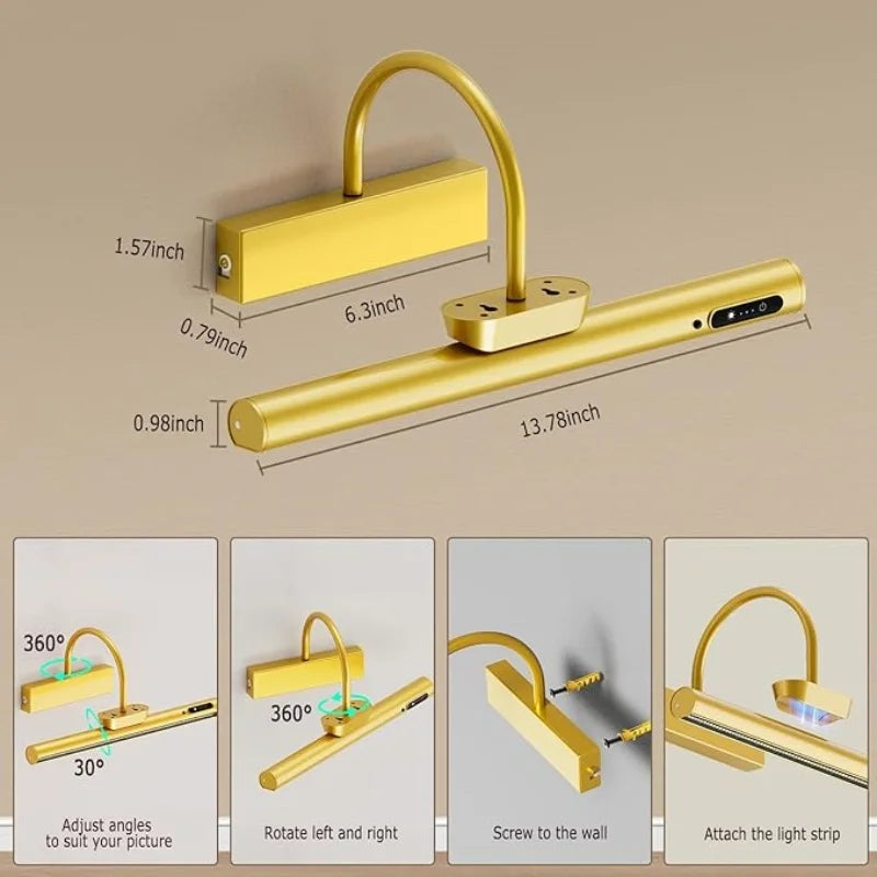 Rechargeable Picture Light with Remote, 4000 mAh, 33 cm