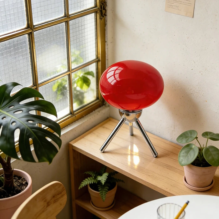 Mid-Century Glass Mushroom Table Lamp, Touch Dimmable