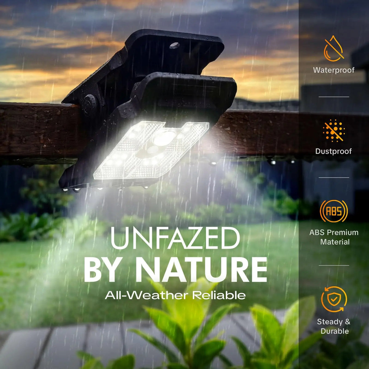 Solar Clip-On Motion Sensor Lights for Fences and Patios, 2 or 4 Pack