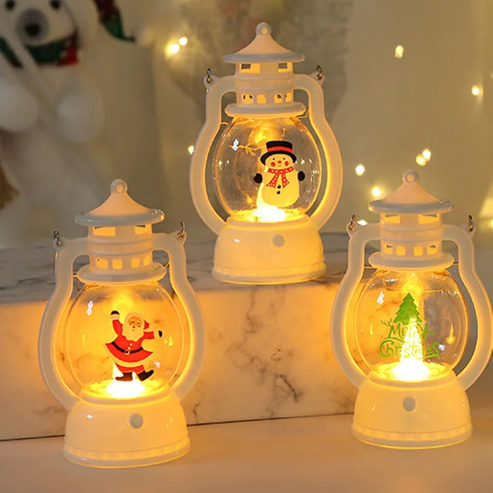 Battery Christmas Lantern Lights, Santa, Snowman and Tree