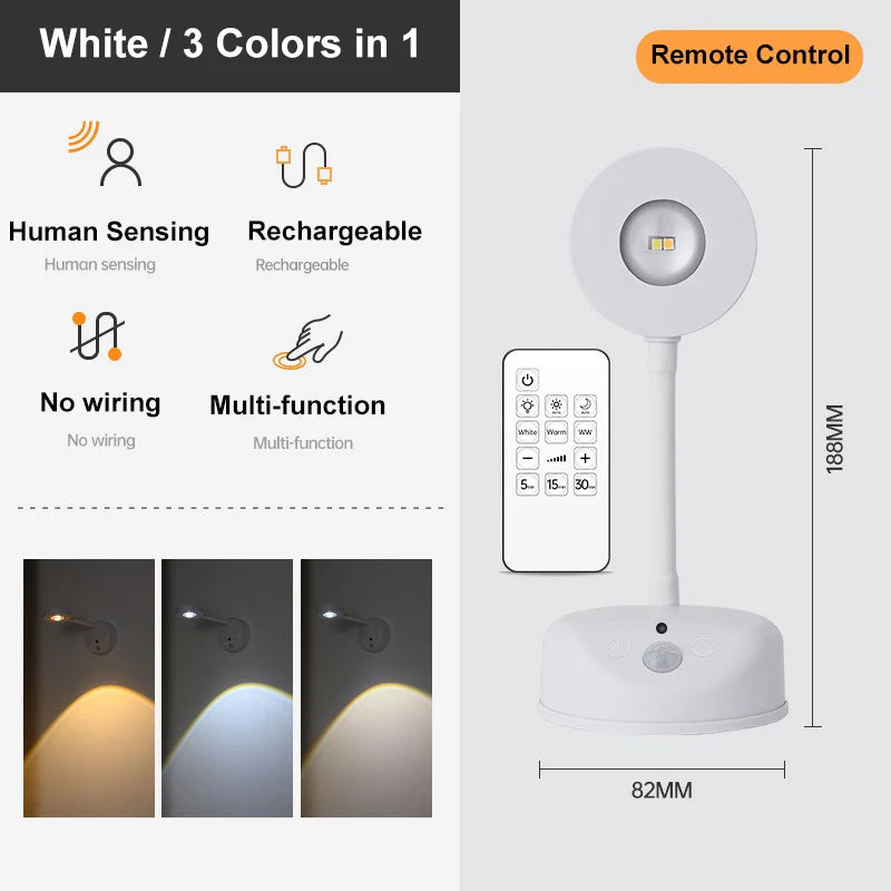 Rechargeable Wall Spotlight for Art, Remote or Motion Sensor