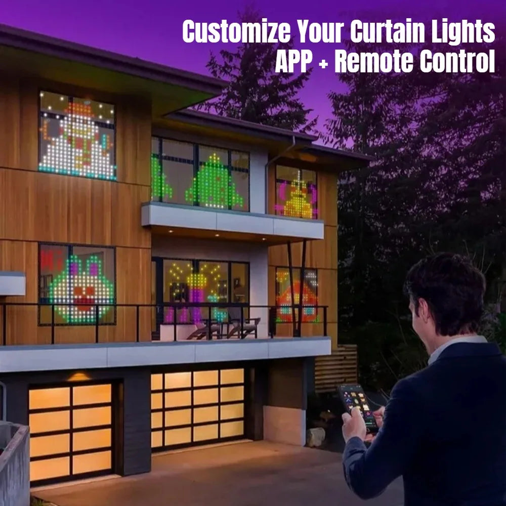 Smart Christmas Curtain Lights, App Control and Music Sync, 400 LEDs