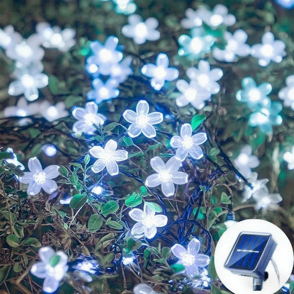 Solar Cherry Blossom String Lights, 12 m and 22 m, 8 Modes