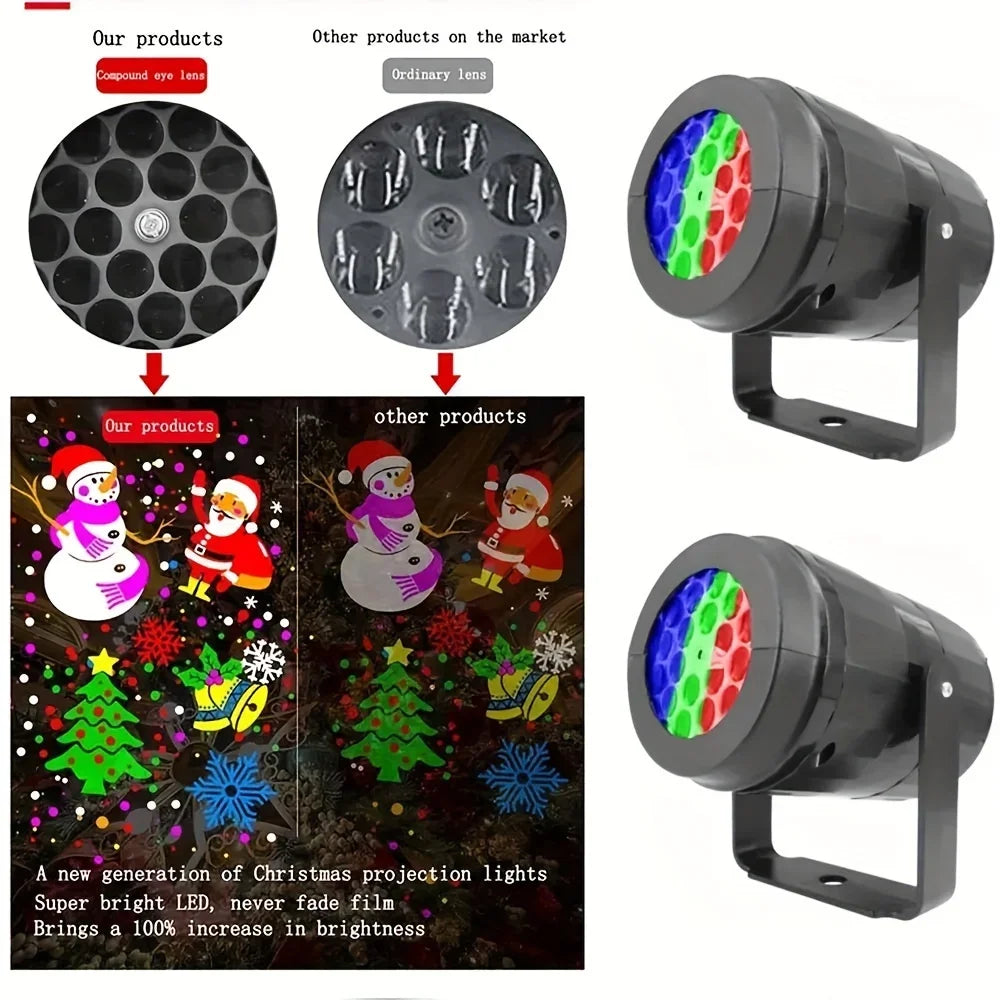 Snowflake Christmas Projector Light, 16 Patterns, Rotating