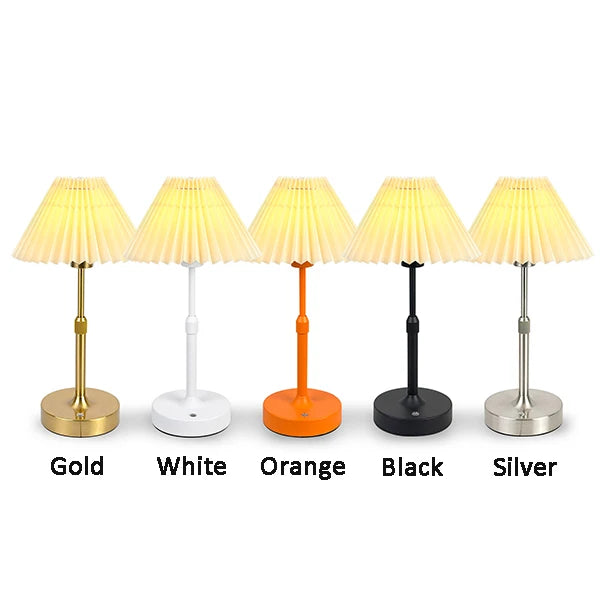 Cordless Fabric Shade Table Lamp, Warm 2700K and Dimmable