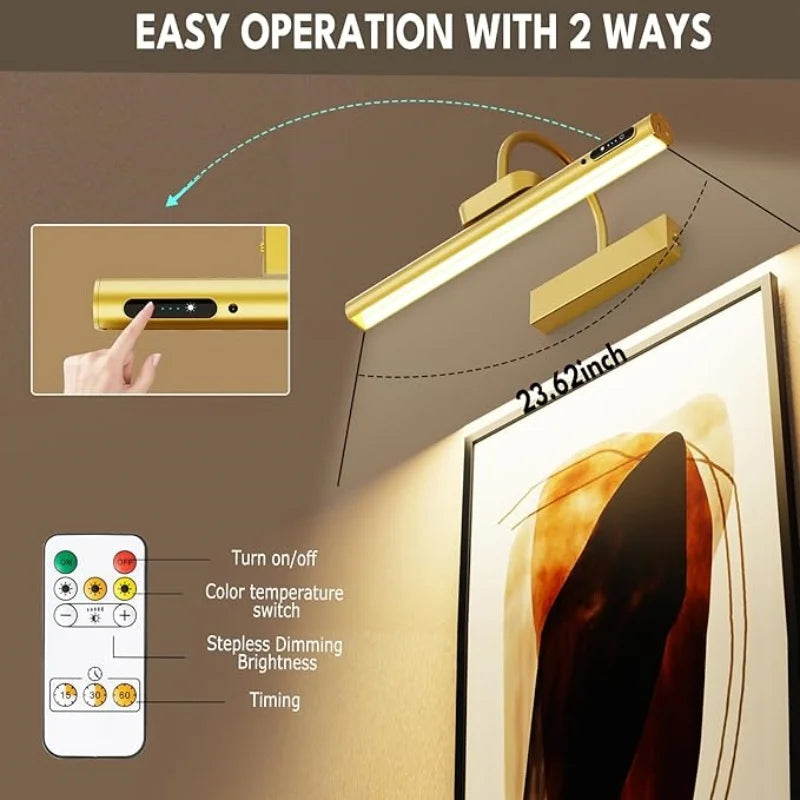 Rechargeable Picture Light with Remote, 4000 mAh, 33 cm