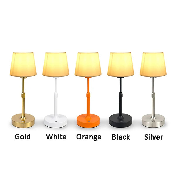Cordless Fabric Shade Table Lamp, Warm 2700K and Dimmable