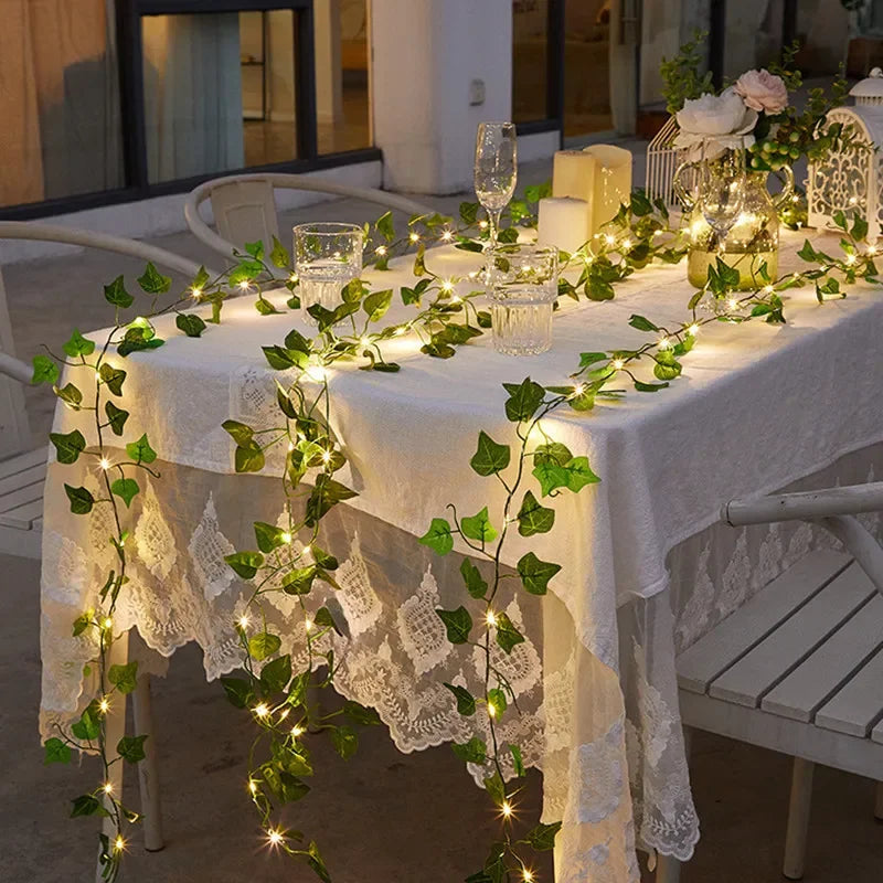 Battery Ivy Leaf Fairy Lights, 10 m Garland with 100 LEDs