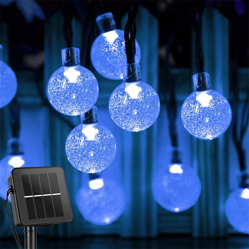 Solar Crystal Globe String Lights, 11 m, 60 LEDs, 8 Modes