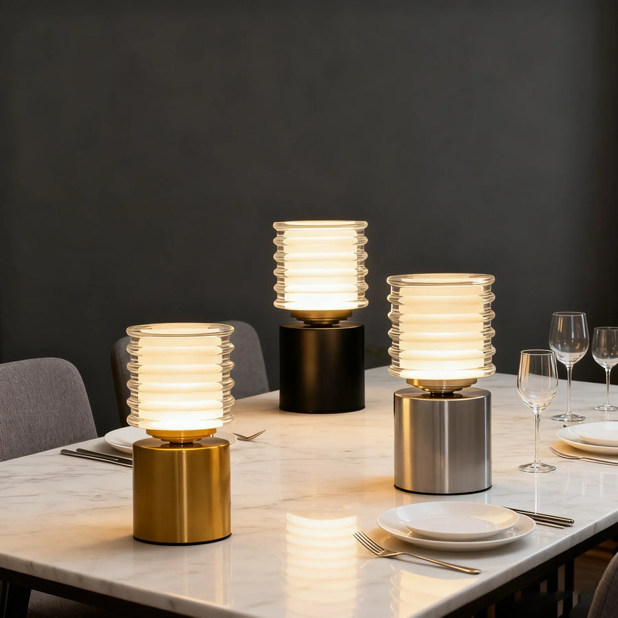 Mini Metal Cordless Table Lamp, Rechargeable with Touch Control
