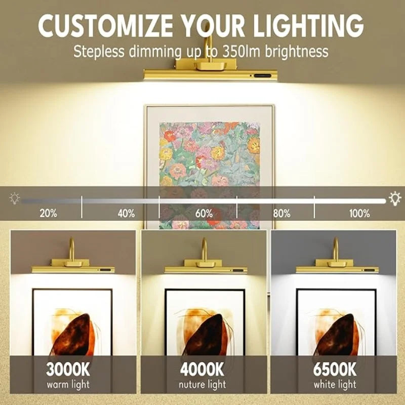 Rechargeable Picture Light with Remote, 4000 mAh, 33 cm
