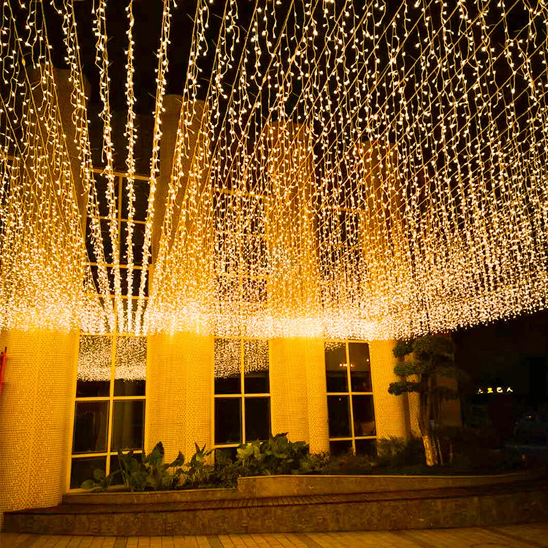 Plug-In Icicle Christmas Lights, LED Curtain Lights for Eaves and Windows