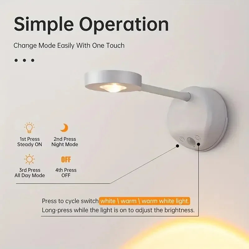 Rechargeable Wall Spotlight for Art, Remote or Motion Sensor