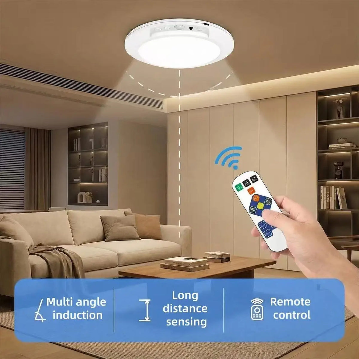 USB-C Rechargeable Magnetic Ceiling Light with Remote, 4000 mAh