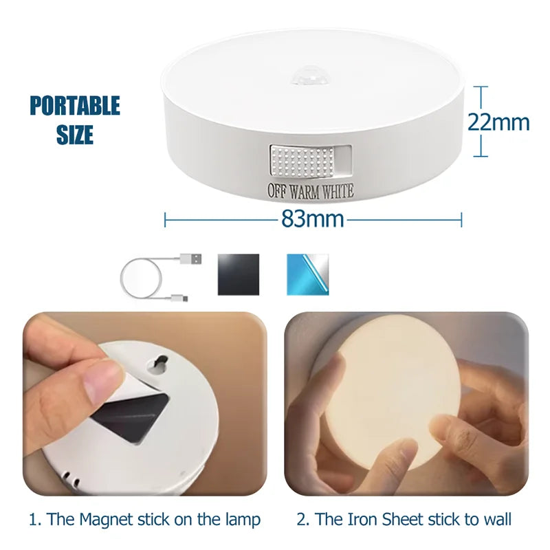 Rechargeable Motion Sensor Night Light for Closets and Stairs