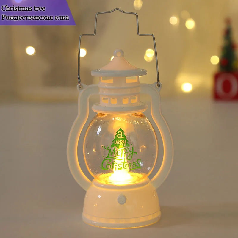 Battery Christmas Lantern Lights, Santa, Snowman and Tree