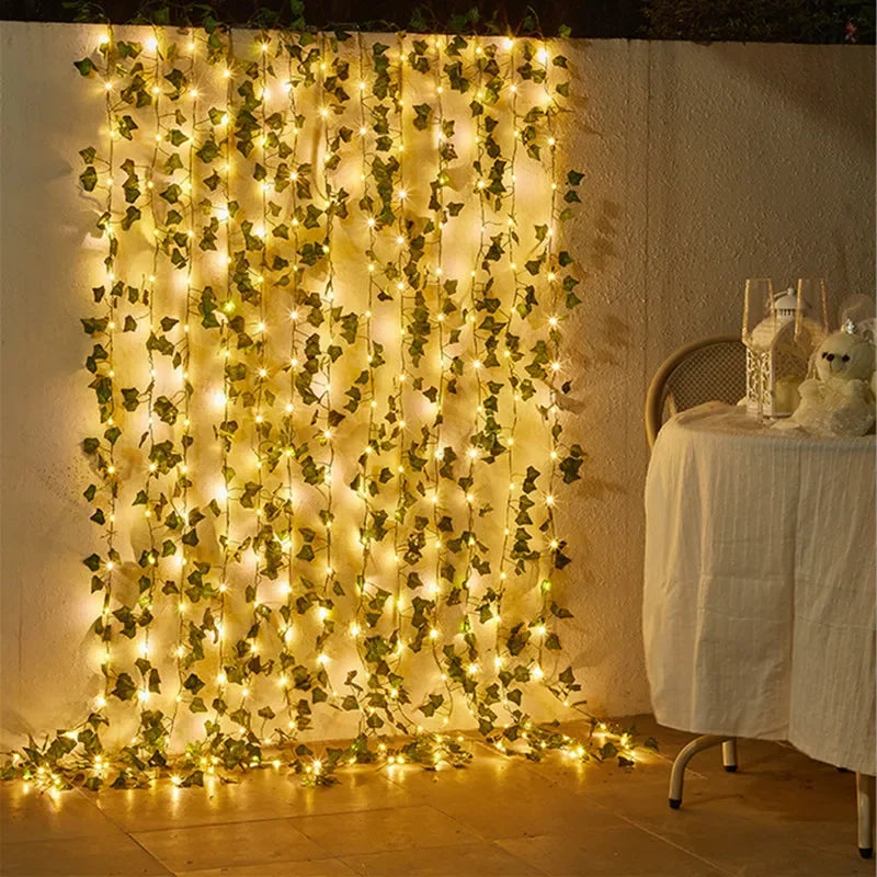 Battery Ivy Leaf Fairy Lights, 10 m Garland with 100 LEDs