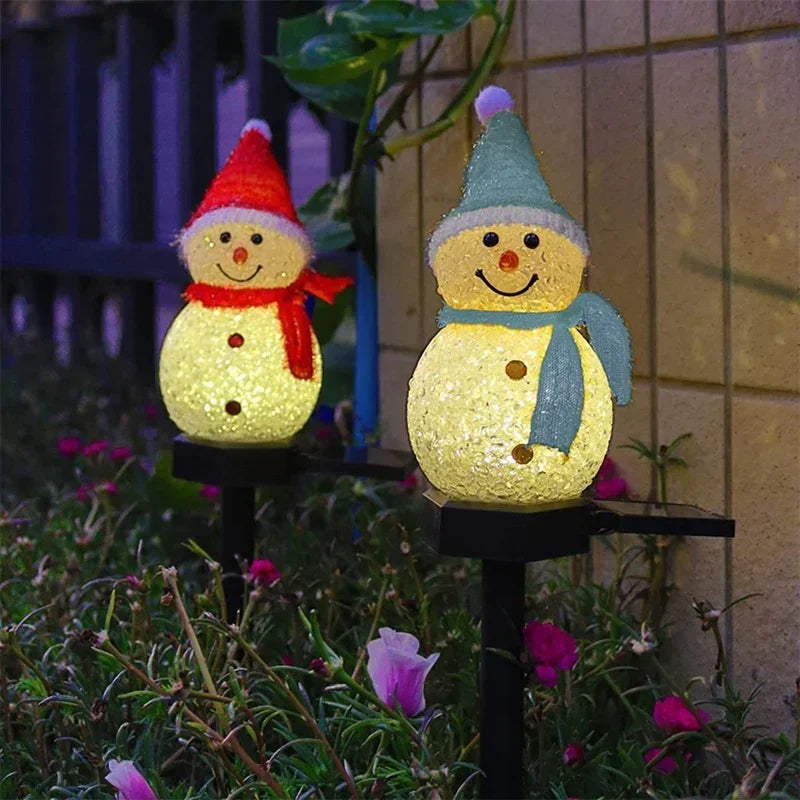 Solar Snowman Christmas Stake Light for Yard and Pathway