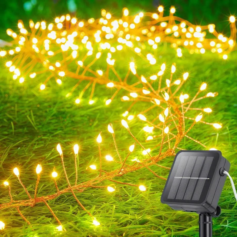 Solar Firecracker String Lights, 100 or 200 LEDs, IP65