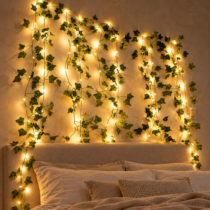Battery Ivy Leaf Fairy Lights, 10 m Garland with 100 LEDs