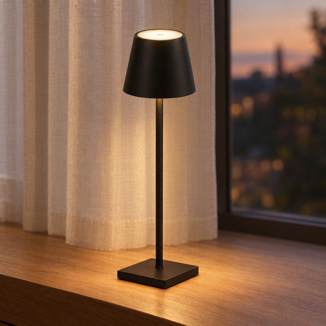 Cordless Dome Table Lamp, Rechargeable with Touch Dimmer