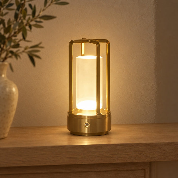 Cordless Lantern Table Lamp, Rechargeable Soft Ambient Glow