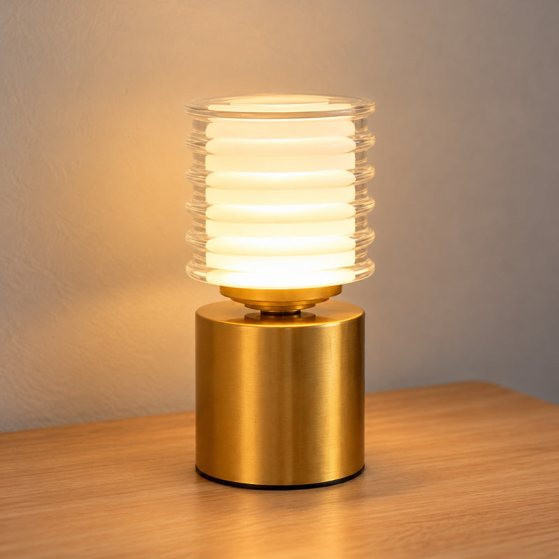 Mini Metal Cordless Table Lamp, Rechargeable with Touch Control