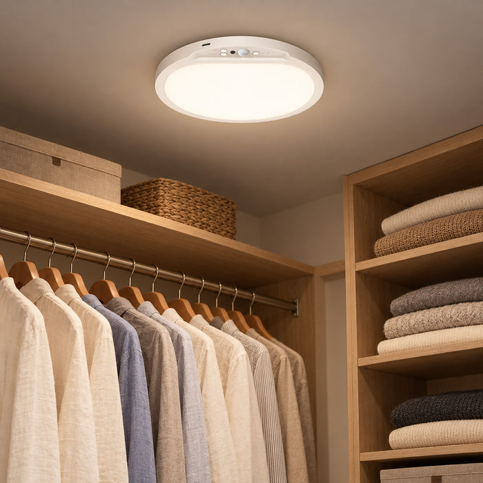 Battery Powered Ceiling Light with Remote and Motion Sensor, Rechargeable