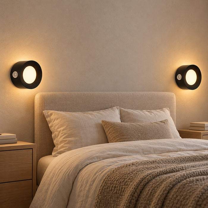 360 Rotating Rechargeable Wall Light, Matte Black, Dimmable