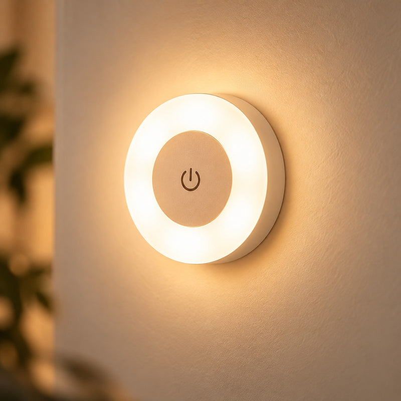 Round Rechargeable Wall Lamp, Touch Dimmable, Magnetic
