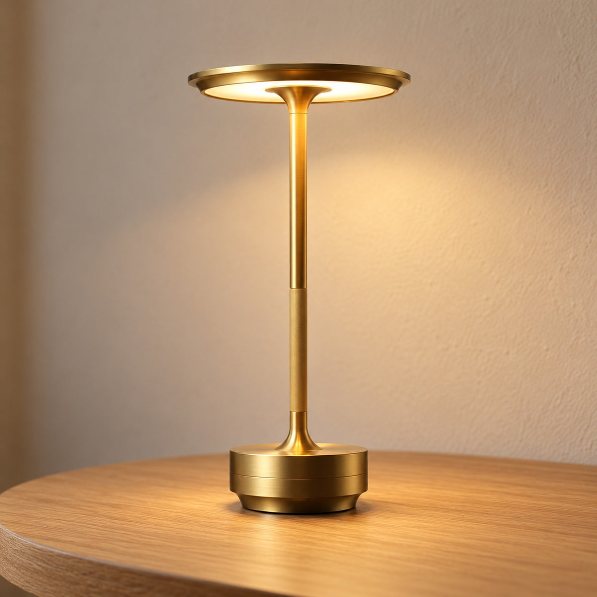 Saucer Cordless Table Lamp, Dimmable with Adjustable Color