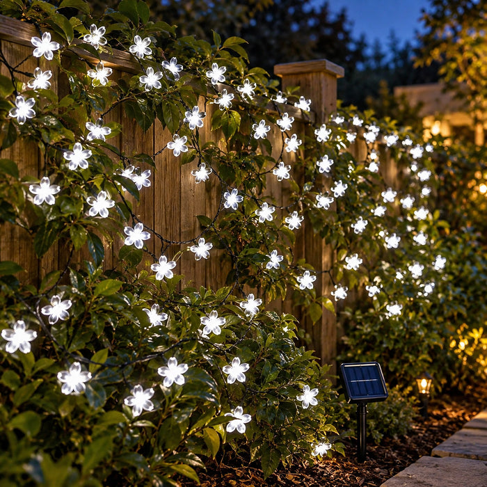 Solar Cherry Blossom String Lights, 12 m and 22 m, 8 Modes