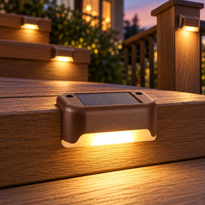 Solar Deck and Step Lights for Railings, Stairs and Fences, 4 to 12 Pack