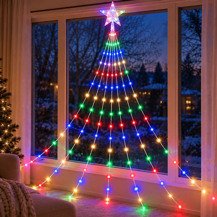 Star Waterfall Christmas Lights, USB or Solar, 3 m with Remote